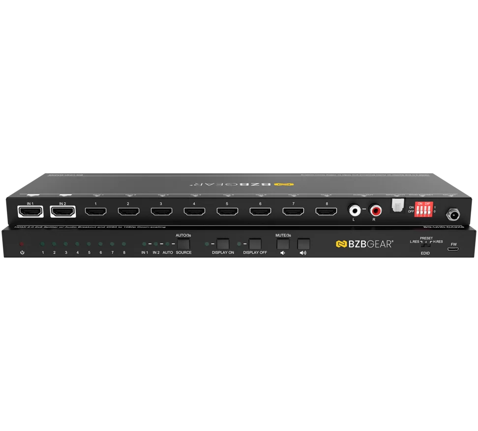 2x8 4K UHD HDMI Splitter/Distribution Amplifier with CEC Support