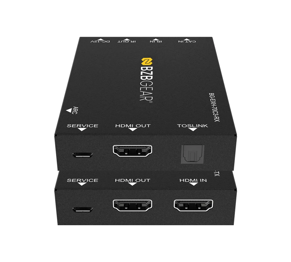 4K UHD HDMI Extender Over Cat5e/6 with Bi-directional IR/PoC/ARC and Audio De-embedding up to 230ft