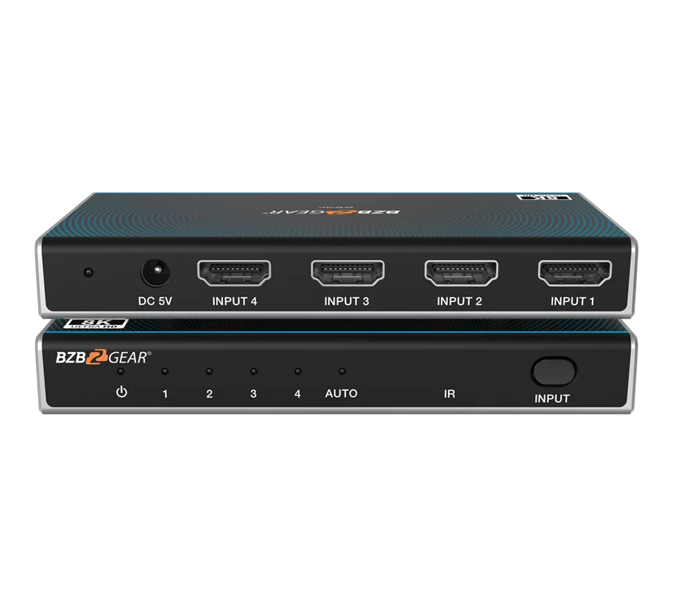 4x1 8K UHD Ultra Slim HDMI 2.1 Switcher (8K60/4K120Hz 4:4:4 and VRR/FVA/ALLM Support)