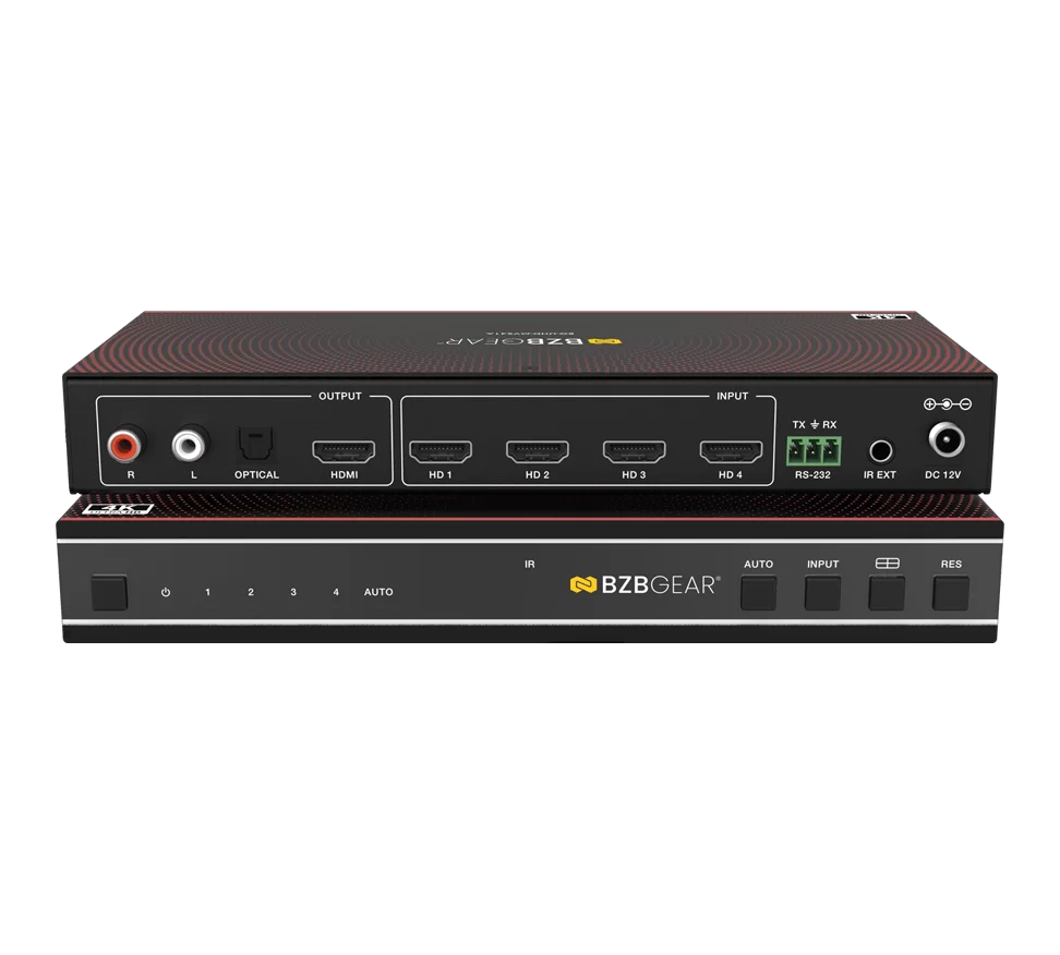 4x1 4K UHD HDMI Seamless Switcher/Quad MultiViewer with Audio De-Embedding