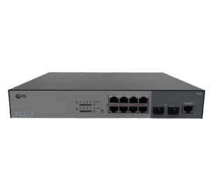 8-Port 1G Ethernet PoE+ Switch, 8 x PoE+ Ports @130W, with 2 x 1Gb SFP Uplinks, Fanless Powered by FS