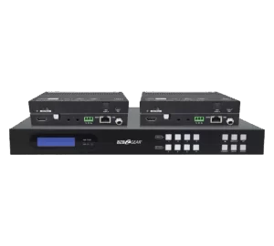 4x4 HDMI 2.0 18Gbps 4K@60Hz 4:4:4 HDBT Video and Audio Matrix Switcher with 4 Receivers