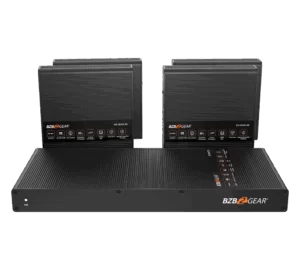 1x4 4K UHD HDMI Splitter/Distribution Amplifier Kit with 4 Receivers and IR/RS-232/Audio De-embedding up to 230ft over Category Cable