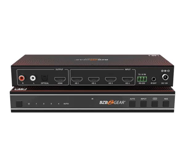 4x1 4K UHD HDMI Seamless Switcher Quad MultiViewer with Audio De-embedder
