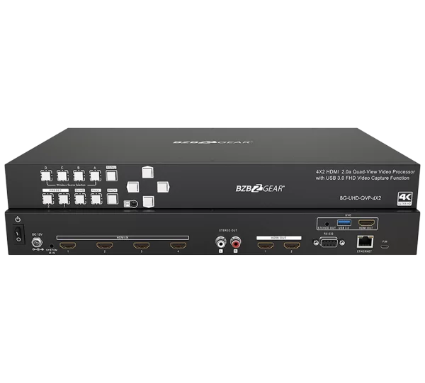 4x2 4K UHD Seamless Switcher/Scaler/MultiViewer with Audio De-embedding and Built-in USB Capture Card