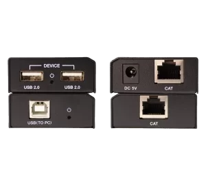 USB 2.0 SR Extender transfers signals over a single CAT-5 Cable up to 164ft in Distance