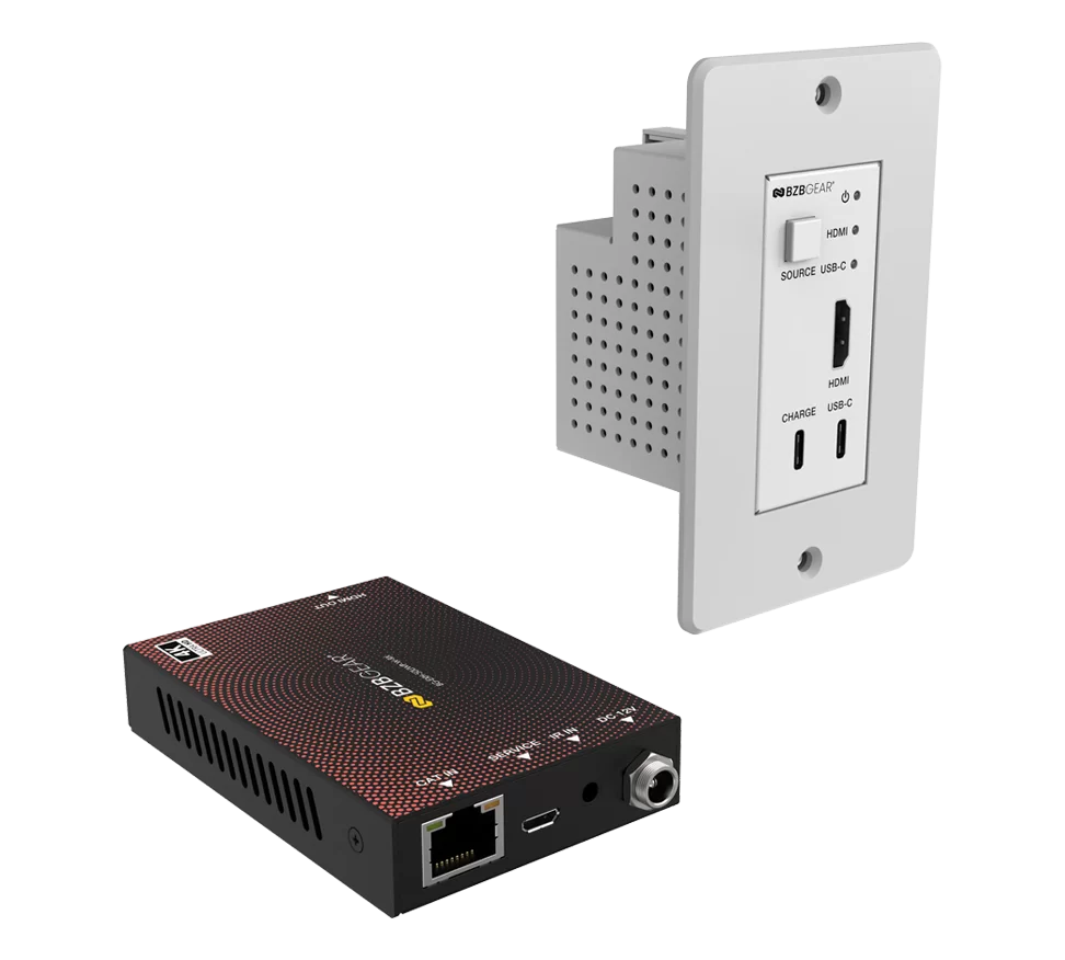 4K UHD 18Gbps HDMI/USB-C Wall Plate Transmitter/Receiver Kit up to 164ft