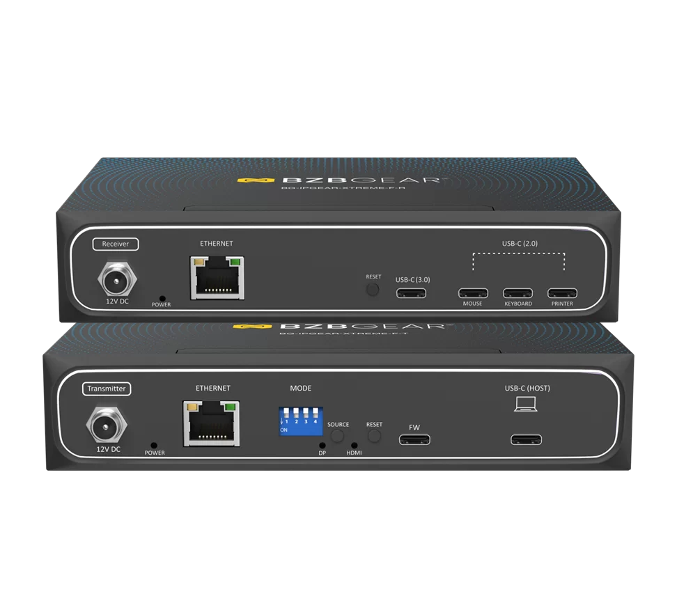 4K/8K UHD HDMI 2.1 Fiber Extender Kit with Bi-Directional IR/RS-232/Gigabit Ethernet/USB & KVM