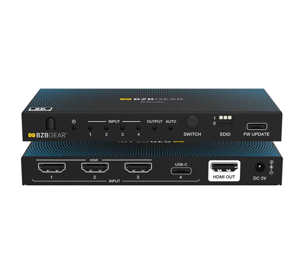 4x1 8K UHD HDMI/USB-C 2.1 Switcher (8K60/4K120Hz 4:4:4 VRR/ALLM/QMS/QFT/SBTM Support)