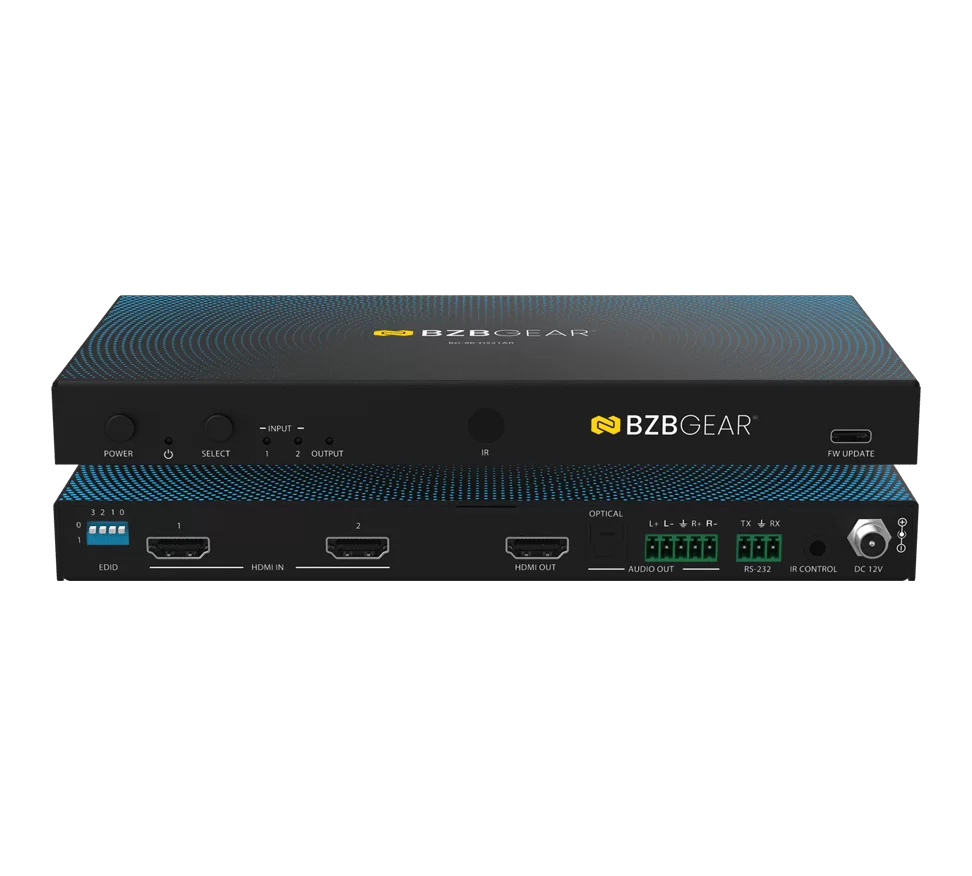 2x1 8K UHD HDMI 2.1 Switcher with Digial/Analog Audio De-Embedding/EDID/RS-232 (8K60/4K120Hz 4:4:4 VRR/ALLM Support)