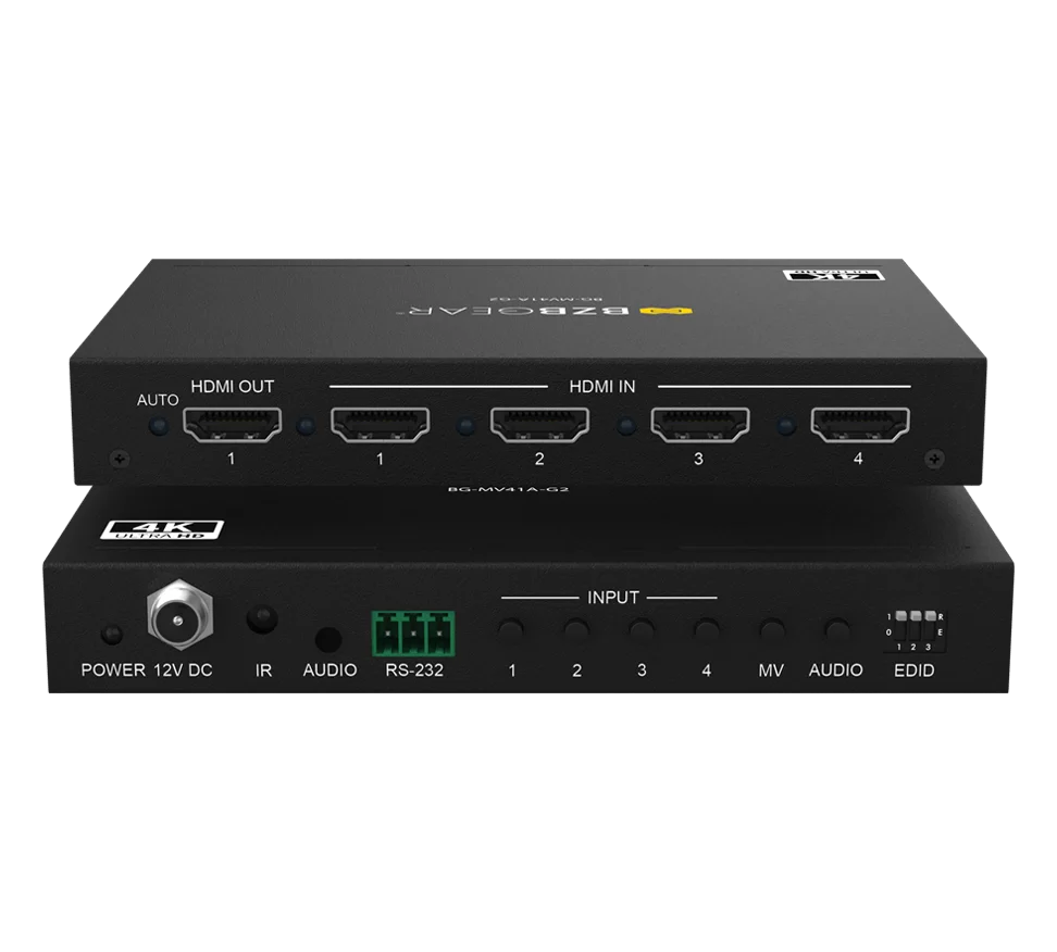 4x1 4K UHD HDMI Seamless Switcher/Scaler/MultiViewer with PIP/Audio De-Embedding and 8 Display Modes