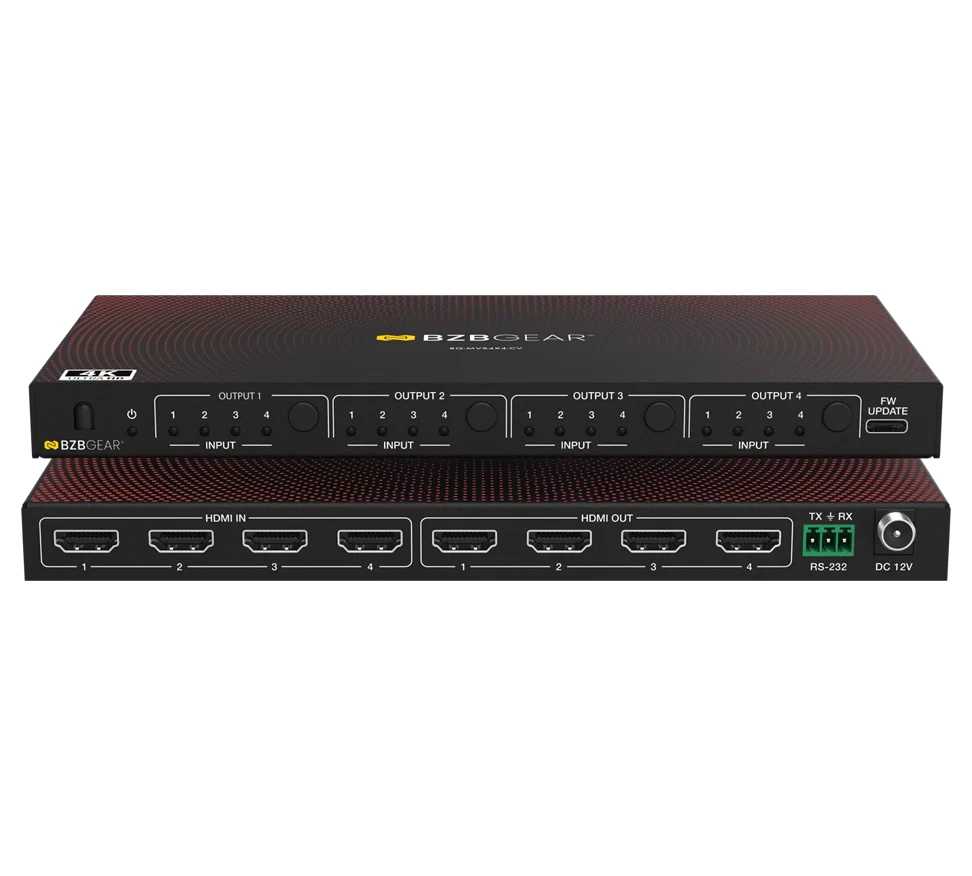 4x4 4K UHD HDMI Seamless Matrix Switcher and Video Wall Processor with Scaler/IR/Audio/RS-232