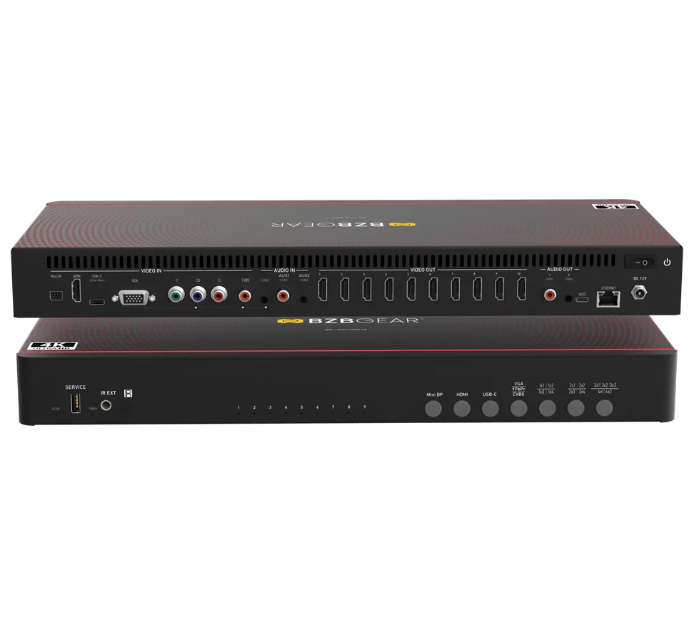 4K UHD Advanced Multi Input Video Wall Processor with Seamless Switching/Scaling/EDID Management for up to 9 Tvs