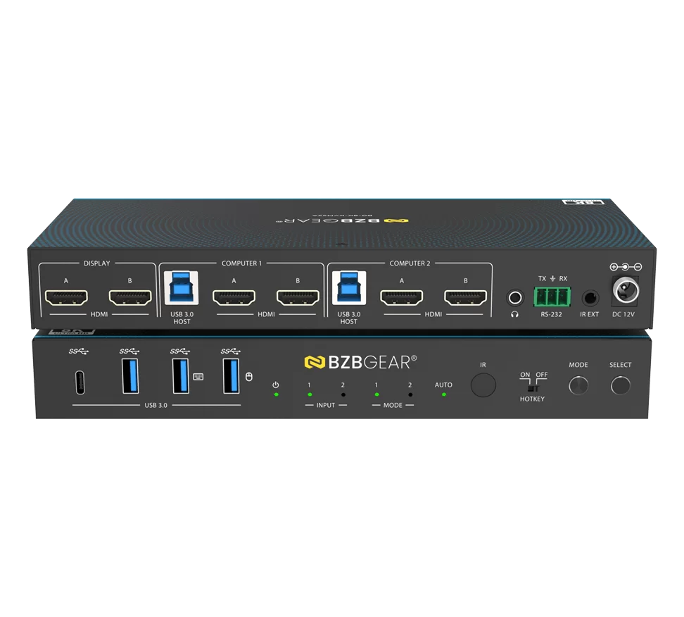 8K UHD HDMI 2.1 Dual Monitor 2x1 HDMI KVM Switch with USB 3.0/Hotkey Switching/IR Control