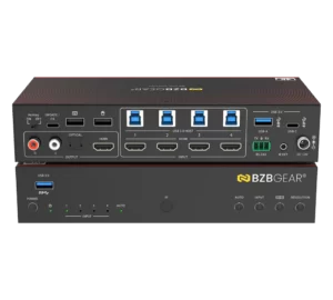 4K UHD 4x1 Seamless Video & USB 3.0 KVM Switcher with Multiview/Hotkey Switching/IR Control