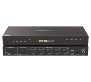 1x10 4K UHD HDMI/USB-C Switcher and Video Wall Controller with Scaling/Rotation/Bezel Adjustment/RS-232 and Audio De-Embedding