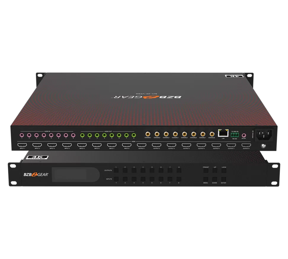 8x8 4K UHD Seamless HDMI Matrix Switcher/Video Wall Processor/MultiViewer with Scaler/IR/Audio/IP and RS-232