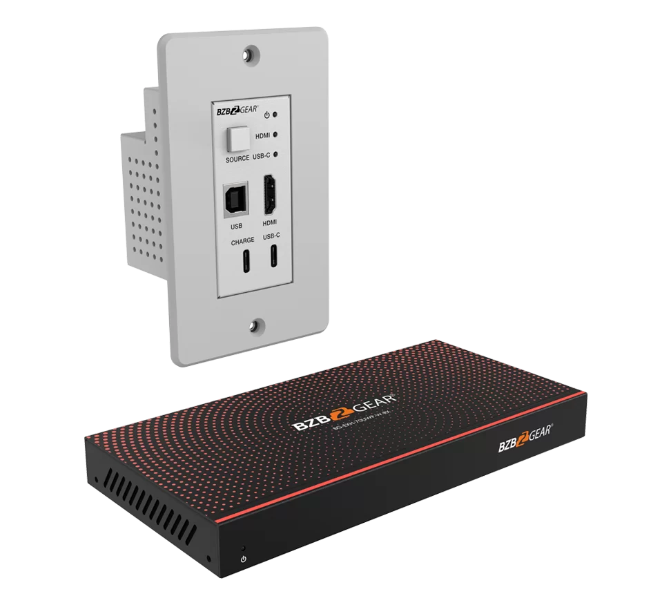 3x1 HDMI/USB-C/KVM Wall Plate Switcher & HDBaseT Extender Kit, 4K UHD 18Gbps – 230ft Range
