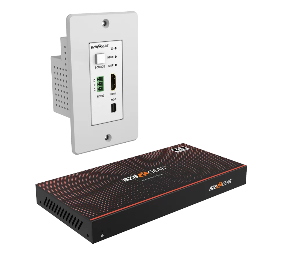 3x1 HDMI/MDP Wall Plate Switcher & HDBaseT Extender Kit, 4K UHD 18Gbps with RS232 – 230ft Range