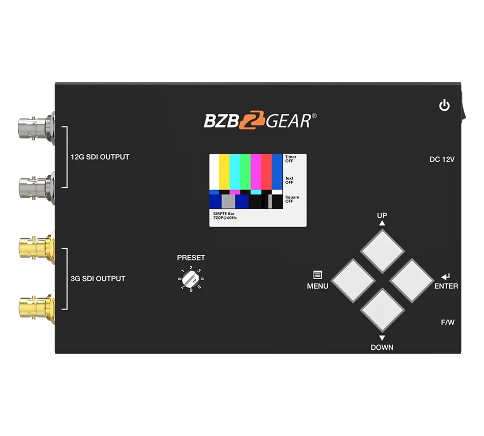 4K/1080P 12G-SDI Video Test Pattern Generator (12G/6G/3G/HD-SDI Support)